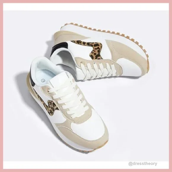 Women's Platform Sneakers with Memory Foam, Slip-Resistant, Size 8.5